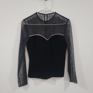 Patra Womens Top Size 8 Velvet Rhinestones Whimsigoth‎ Witchy Coquette